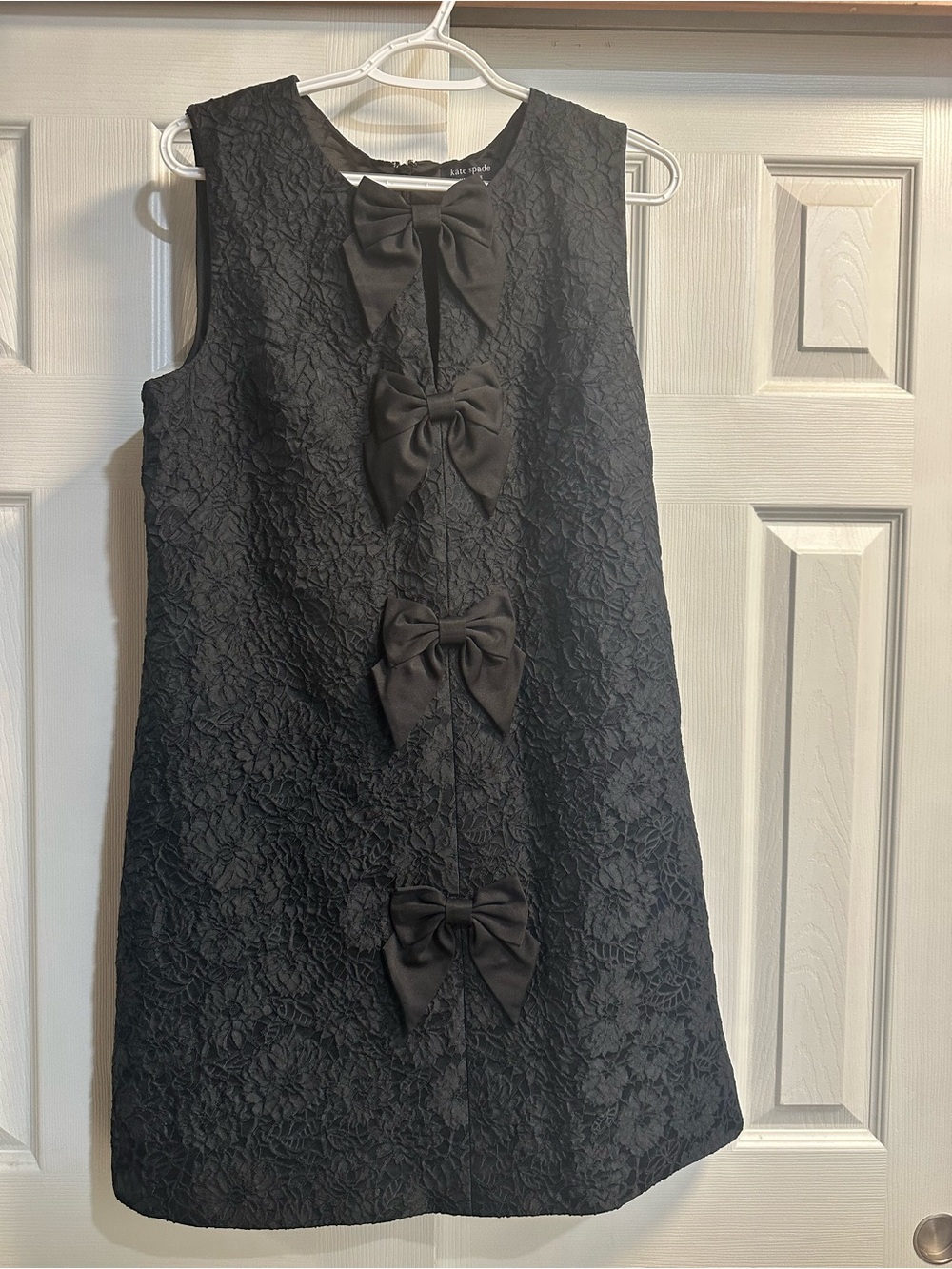 kate spade Black Lace Shift Dress with Front Satin Bows